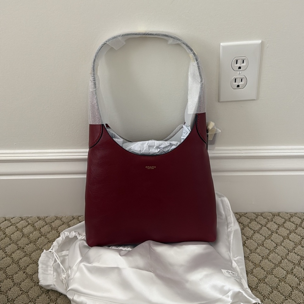 Coach Dark Red Leather Brooklyn Bag